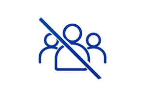 No guarantor required icon with crossed-out group of people